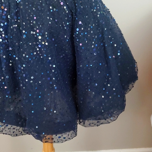 SzS Miss Sixty Navy Sequin Bubble Skirt - Picture 3 of 8